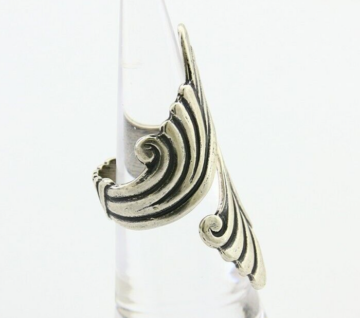 Navajo Adjustable Full Finger Ring 925 Silver Native American Size 5-9 C.80's