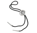 Navajo Artist Sharon Cisco Round Eagle Scenic 925 Solid Sterling Silver Bolo Tie