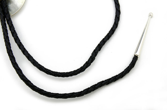 Navajo Artist Sharon Cisco Round Eagle Scenic 925 Solid Sterling Silver Bolo Tie
