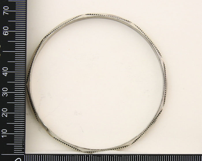 Navajo Bangle Bracelet 925 Silver Hand Stamped Triangle Native Artist C.80's