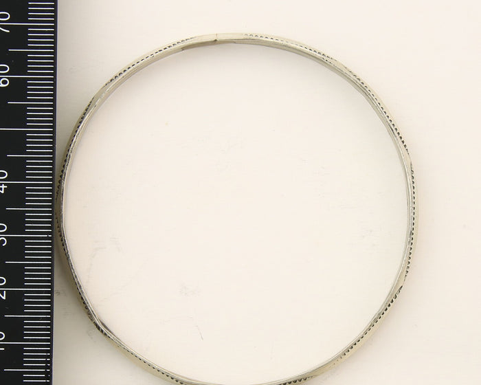 Navajo Bangle Bracelet 925 Silver Hand Stamped Triangle Native Artist C.80's