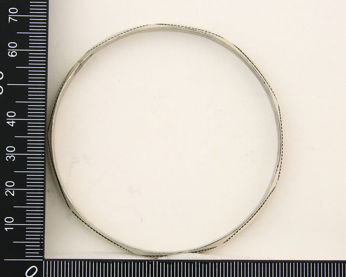 Navajo Bangle Bracelet 925 Silver Hand Stamped Triangle Native Artist C.80's