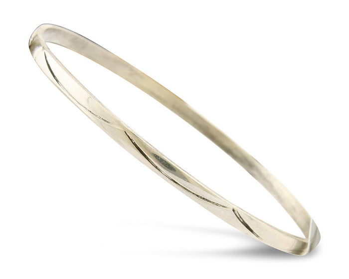 Navajo Bangle Bracelet 925 Silver Hand Stamped Twist Native American Artist C80s