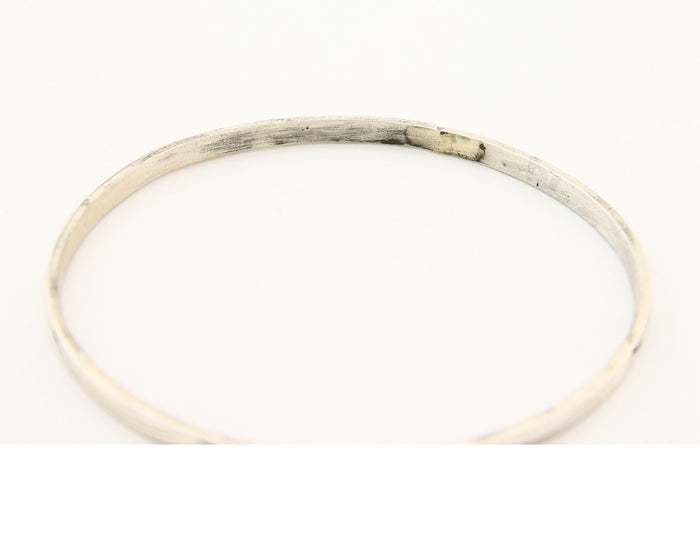 Navajo Bangle Bracelet 925 Silver Hand Stamped Twist Native American Artist C80s
