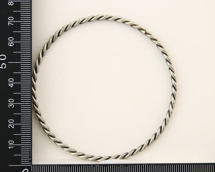 Navajo Bangle Bracelet 925 Silver Hand Stamped Twist Native American Artist C80s
