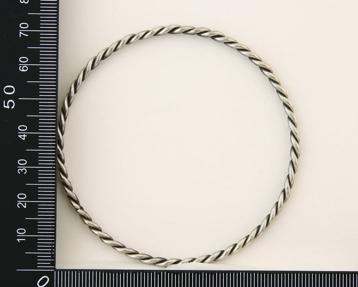 Navajo Bangle Bracelet 925 Silver Hand Stamped Twist Native American Artist C80s