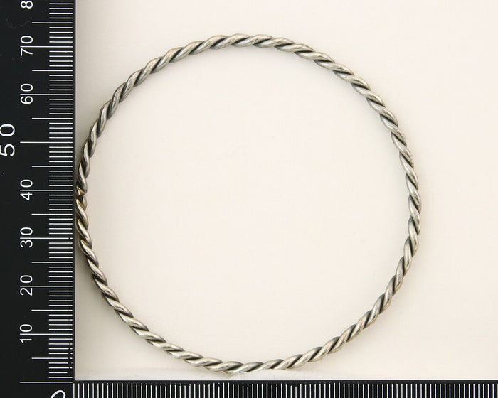Navajo Bangle Bracelet 925 Silver Hand Stamped Twist Native American Artist C80s