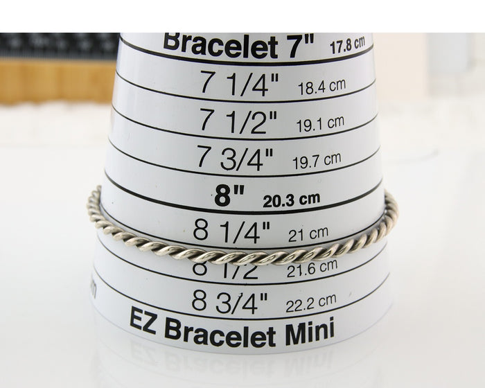 Navajo Bangle Bracelet 925 Silver Hand Stamped Twist Native American Artist C80s