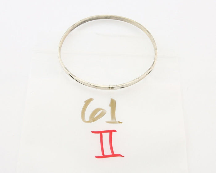 Navajo Bangle Bracelet 925 Silver Hand Stamped Twist Native American Artist C80s