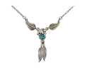 Navajo Bear Feather Leaf Necklace 925 Silver Native American Artist C.80's