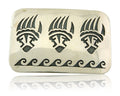 Navajo Belt Buckle 925 Sterling Silver Claw Artist Signed SC 2x3 in C.80's