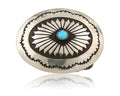 Navajo Belt Buckle 925 Sterling Silver Concho Native Artist 1.5x1.9 in C.80's