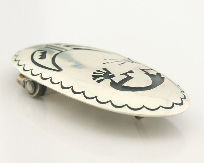 Navajo Belt Buckle 925 Sterling Silver Signed T Billy 1.5x2.5 in C.80's