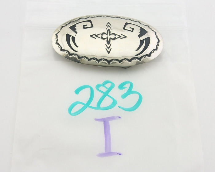 Navajo Belt Buckle 925 Sterling Silver Signed T Billy 1.5x2.5 in C.80's