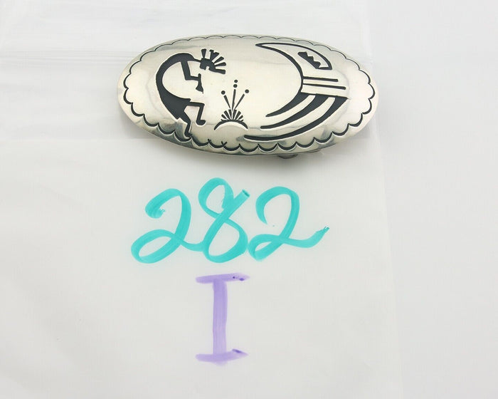 Navajo Belt Buckle 925 Sterling Silver Signed T Billy 1.5x2.5 in C.80's