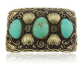 Navajo Belt Buckle .999 Nickel Handmade Artist Signed IJC 2.0x3.0 in C.1980's
