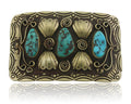 Navajo Belt Buckle .999 Nickel Handmade Artist Signed IJC 2.0x3.0 in C.1980's