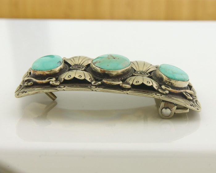 Navajo Belt Buckle .999 Nickel Handmade Artist Signed IJC 2.0x3.0 in C.1980's
