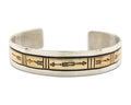 Navajo Bracelet 925 Silver & 12K Gold Cuff Artist Signed Randall Endito 80's