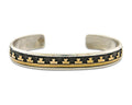 Navajo Bracelet 925 Silver & 12k Yellow Gold Filled Signed Thomas Singer C.80's