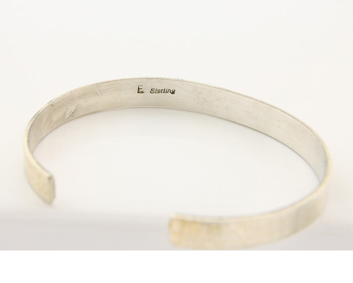Navajo Bracelet 925 Silver & 12k Yellow Gold Plated Cuff Signed E C.80's
