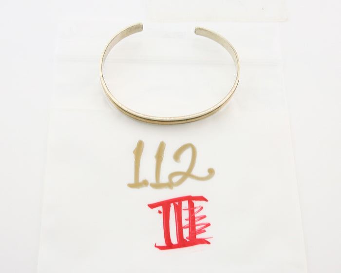 Navajo Bracelet 925 Silver & 12k Yellow Gold Plated Cuff Signed E C.80's
