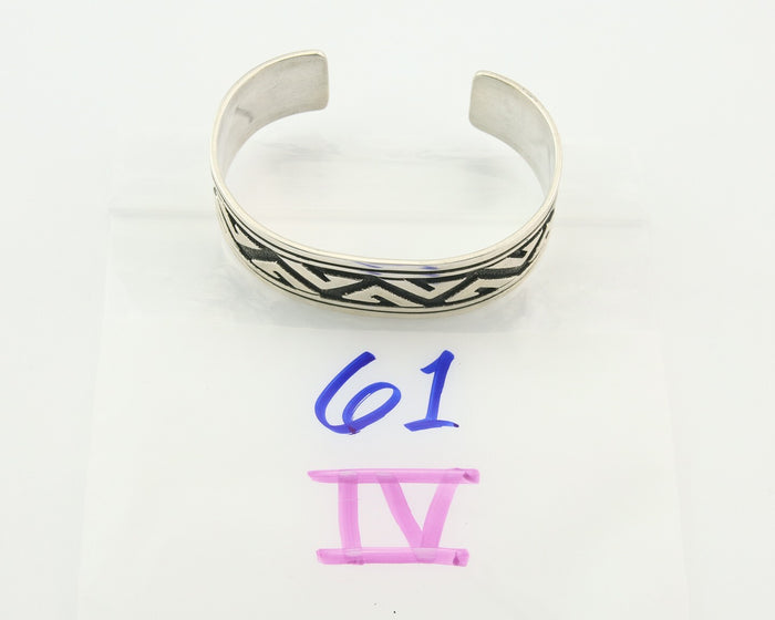 Navajo Bracelet 925 Silver Artist Signed Thomas Singer Cuff C.80's