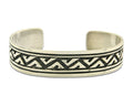 Navajo Bracelet 925 Silver Artist Signed Thomas Singer Cuff Made in the 1980's