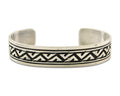 Navajo Bracelet 925 Silver Artist Signed Thomas Singer Cuff Made in the 1980's