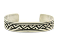 Navajo Bracelet 925 Silver Artist Signed Thomas Singer Cuff Made in the 1980's
