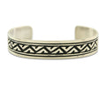 Navajo Bracelet 925 Silver Artist Signed Thomas Singer Cuff Made in the 1980's