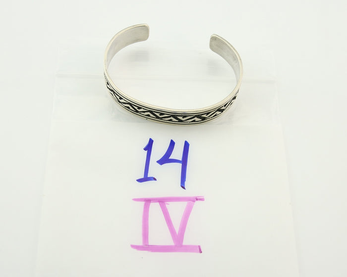 Navajo Bracelet 925 Silver Artist Signed Thomas Singer Cuff Made in the 1980's