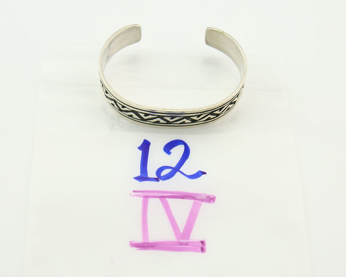 Navajo Bracelet 925 Silver Artist Signed Thomas Singer Cuff Made in the 1980's