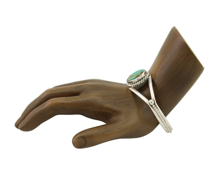 Navajo Bracelet 925 Silver Blue Turquoise Artist Signed Gecko C.80's
