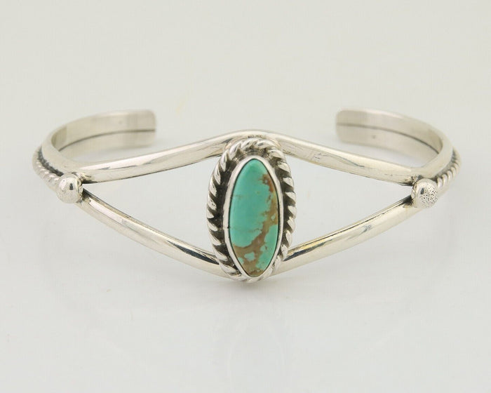 Navajo Bracelet 925 Silver Blue Turquoise Artist Signed Gecko C.80's
