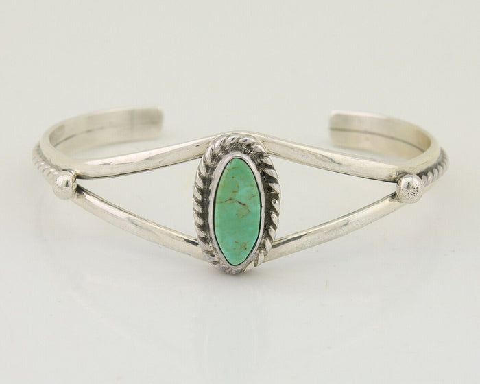 Navajo Bracelet 925 Silver Blue Turquoise Artist Signed Gecko C.80's