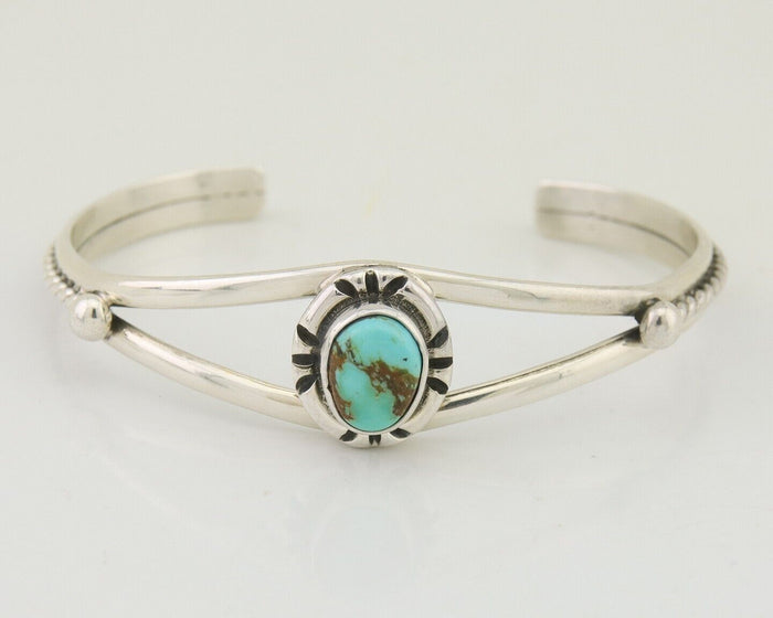 Navajo Bracelet 925 Silver Blue Turquoise Artist Signed Gecko C.80's