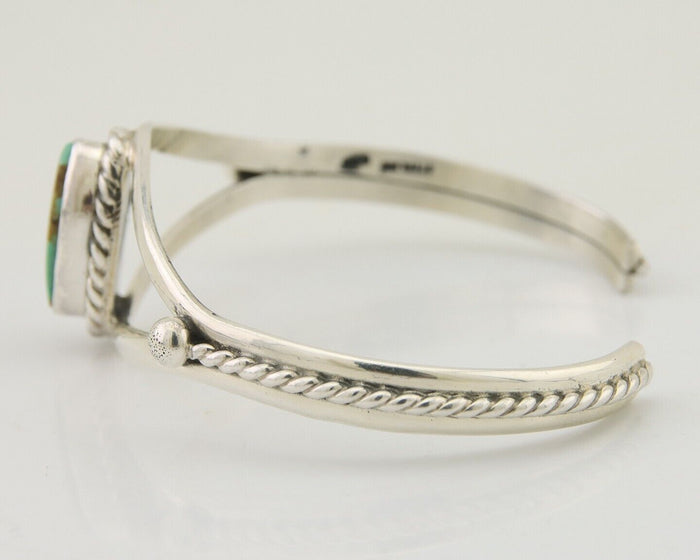 Navajo Bracelet 925 Silver Blue Turquoise Artist Signed Gecko C.80's