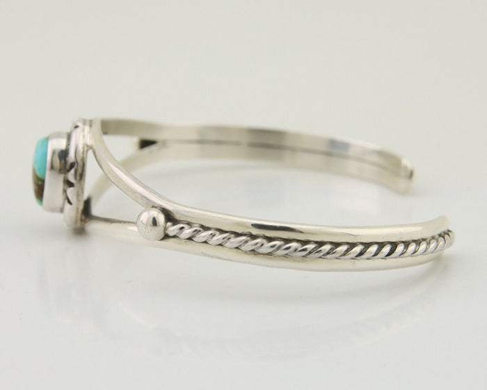 Navajo Bracelet 925 Silver Blue Turquoise Artist Signed Gecko C.80's