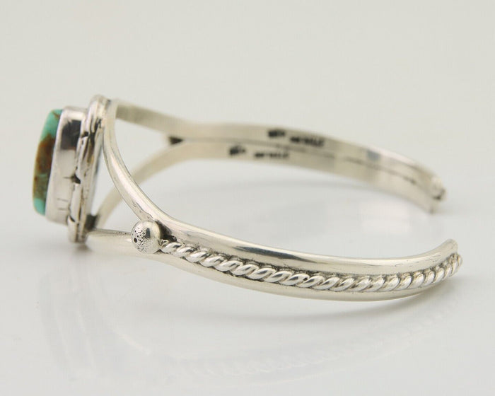 Navajo Bracelet 925 Silver Blue Turquoise Artist Signed Gecko C.80's