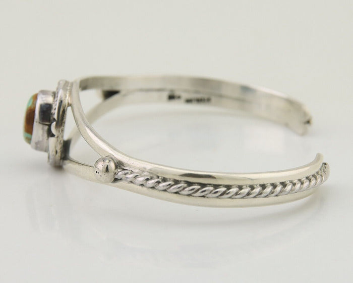 Navajo Bracelet 925 Silver Blue Turquoise Artist Signed Gecko C.80's