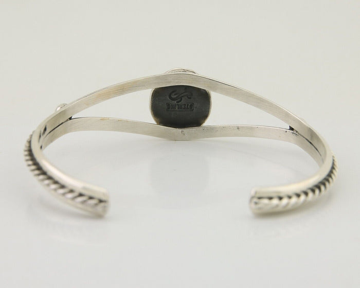 Navajo Bracelet 925 Silver Blue Turquoise Artist Signed Gecko C.80's