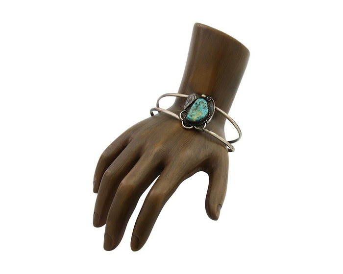 Navajo Bracelet 925 Silver Blue Turquoise Native American Artist C.80's