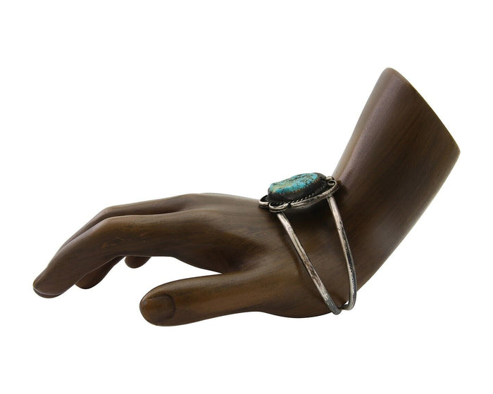 Navajo Bracelet 925 Silver Blue Turquoise Native American Artist C.80's