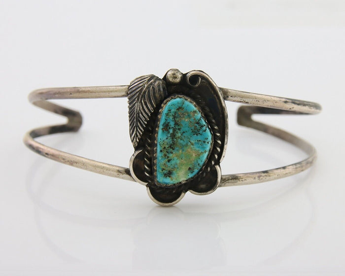 Navajo Bracelet 925 Silver Blue Turquoise Native American Artist C.80's