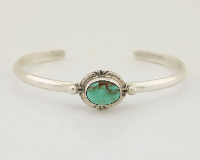 Navajo Bracelet 925 Silver Blue Turquoise Native American Artist C.80's