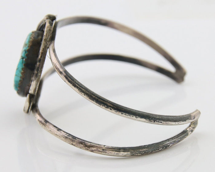 Navajo Bracelet 925 Silver Blue Turquoise Native American Artist C.80's