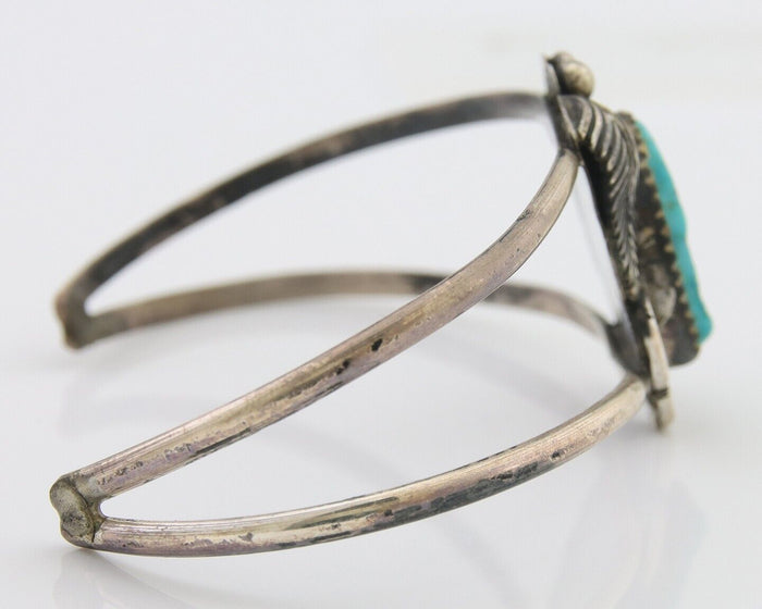 Navajo Bracelet 925 Silver Blue Turquoise Native American Artist C.80's