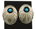 Navajo Bracelet 925 Silver Concho Hand Stamped Turquoise Native Artist C.80's