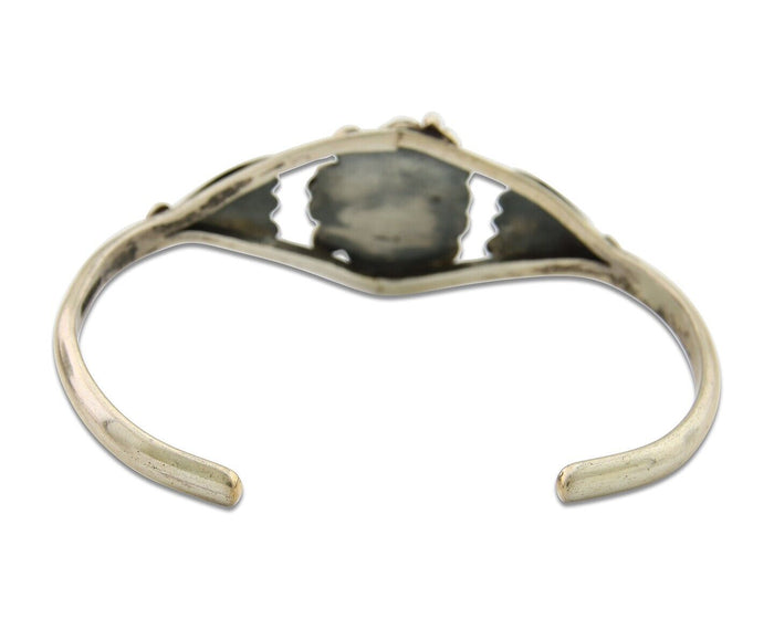 Navajo Bracelet 925 Silver Cuff Turquoise Handmade Native Artist C.80's